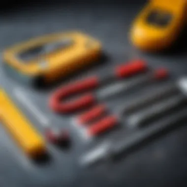 Tools arranged for gap sealing tasks.