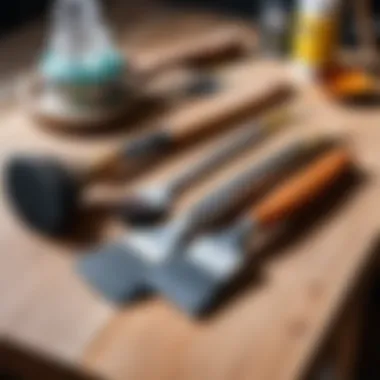 Tools and materials for applying hammered paint