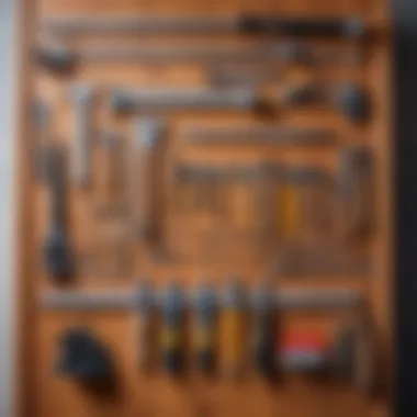 Essential Tools for Door Building An array of tools needed for door assembly neatly organized