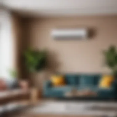 Traditional air conditioner in a cozy living room