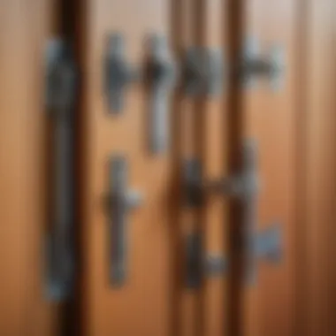 Diverse Types of Cabinet Hinges Illustration depicting various types of hinges used in cabinetry