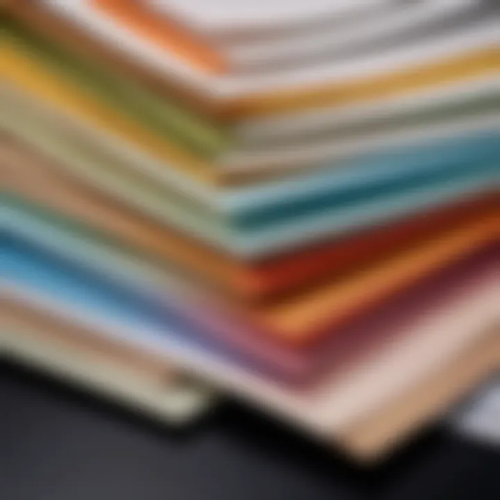 Varieties of paper for crafting and design