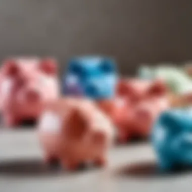 An infographic illustrating different types of piggy banks and their uses.