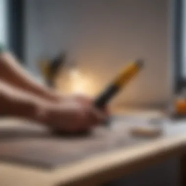 Ease of use in low-light conditions with a screwdriver User effortlessly using a screwdriver with light in a dim space