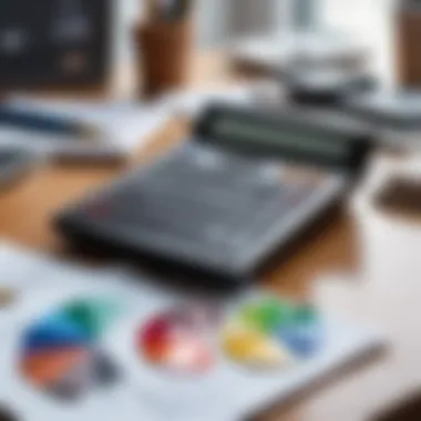 Analyzing Varnish Costs for Your Project Calculator and paint samples on a work desk for pricing analysis