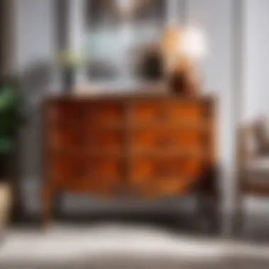 Showcasing the Beauty of Varnish on Furniture A beautifully finished wooden furniture piece showcasing varnish application
