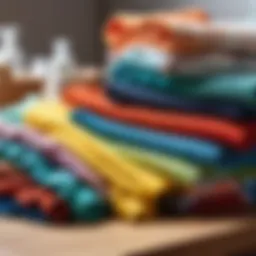 Various types of cleaning rags displayed