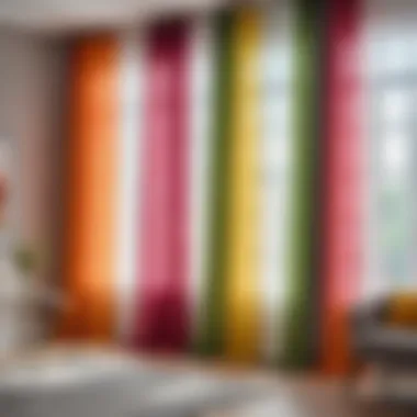 Vibrant Sheer Curtains Displayed Bright and vibrant sheer curtains hanging