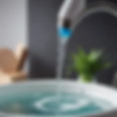 Water Stream in Action Illustration of the water stream in an oral irrigator during use.