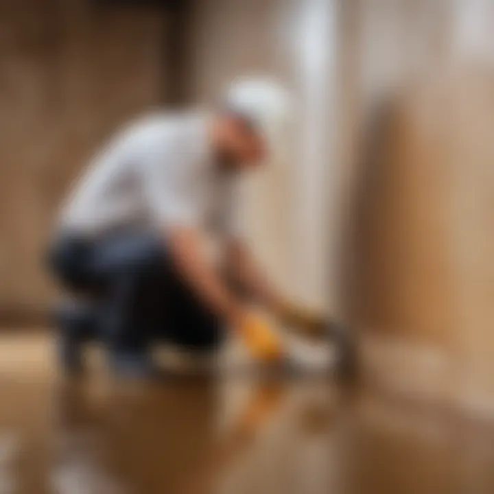 An expert applying waterproofing membrane on a structure