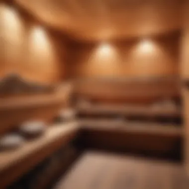 A well-maintained sauna interior highlighting the stones in use.