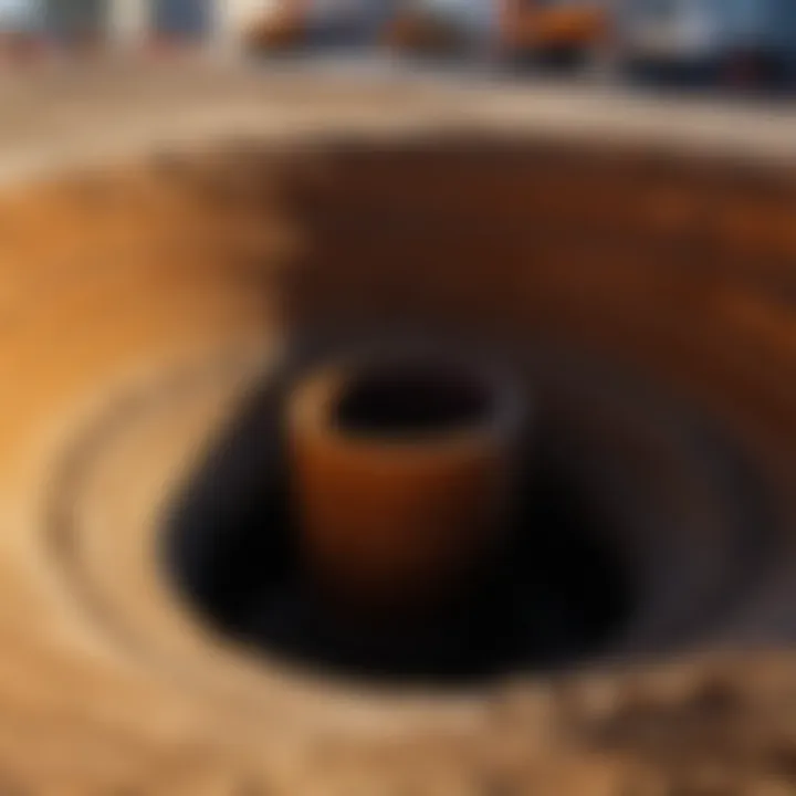 A well ring in a construction site showcasing its application