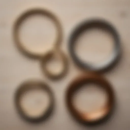 Different types of well rings displayed for comparison