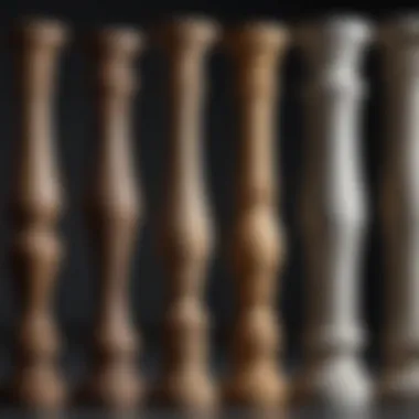 Various materials used in baluster construction