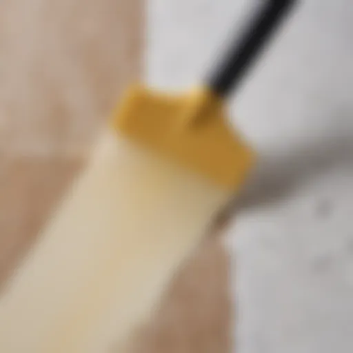 A close-up view of wallpaper adhesive with various additives.