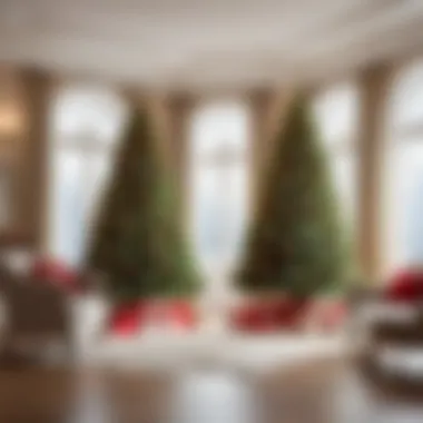 Elegant interior featuring a beautifully decorated artificial Christmas tree