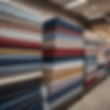 A Glimpse into a Fabric Store for Bedding Fabric store display showcasing bedding materials