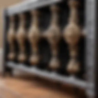 Detailed Cast Iron Radiator Design Close-up of a cast iron radiator with intricate design