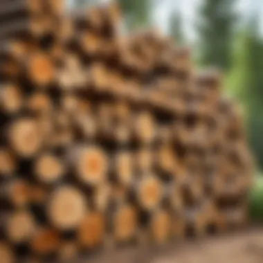 Rustic Firewood Stack for Barbecue A rustic pile of firewood stacked neatly outdoors