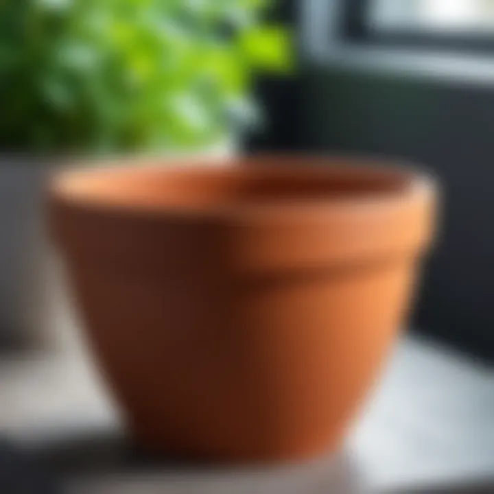 Close-up of high-quality material used in flower pots