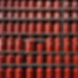 Various types of gas cylinders arranged for display