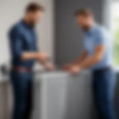 Customer Making an Informed Radiator Purchase A satisfied customer purchasing a radiator