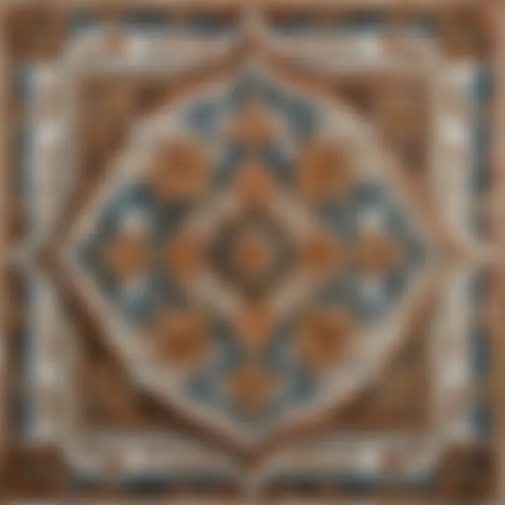 Close-up of high-quality ceramic tiles with intricate patterns