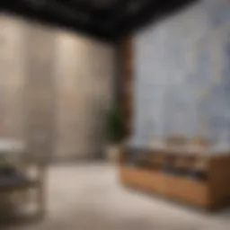 Elegant tile display in a retail store