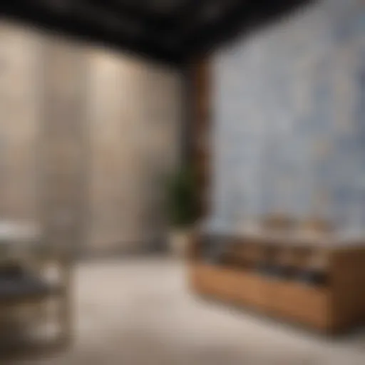 Elegant tile display in a retail store