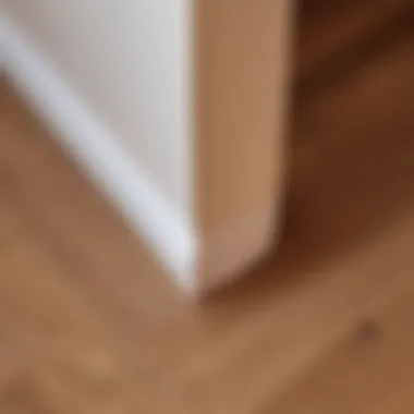 Close-up of materials used in warm skirting boards