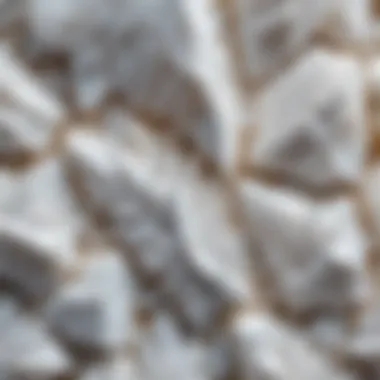 Intricate Patterns of White Quartz Close-up view of white quartz with unique patterns